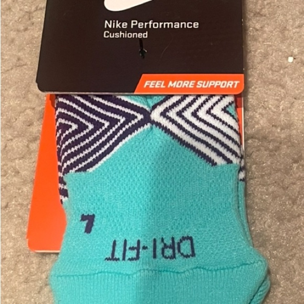 Nike Cushioned Athletic Socks - Teal and Navy